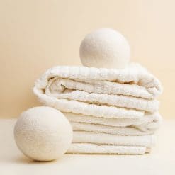 Laundry ball sitting atop a towel