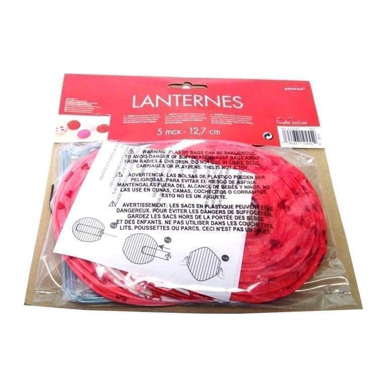 Back of Paper lanterns in packaging