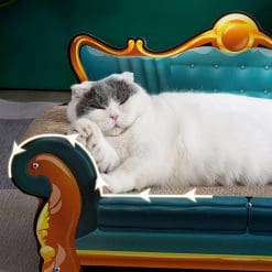 sleepy cat napping on a cat sofa