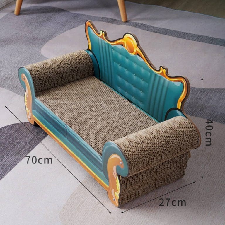 dimensions annotated on cat sofa