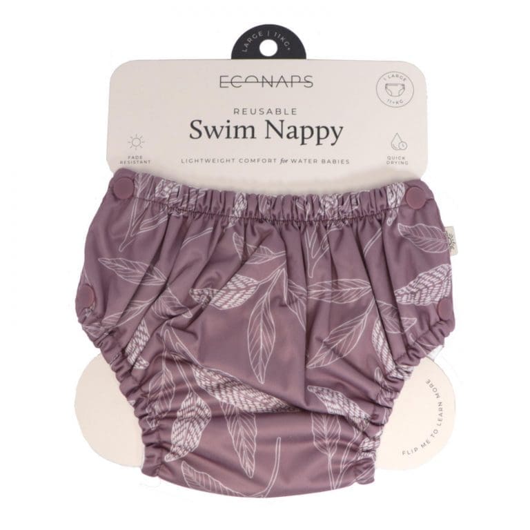 Large Mauve Swim Nappy in Packaging