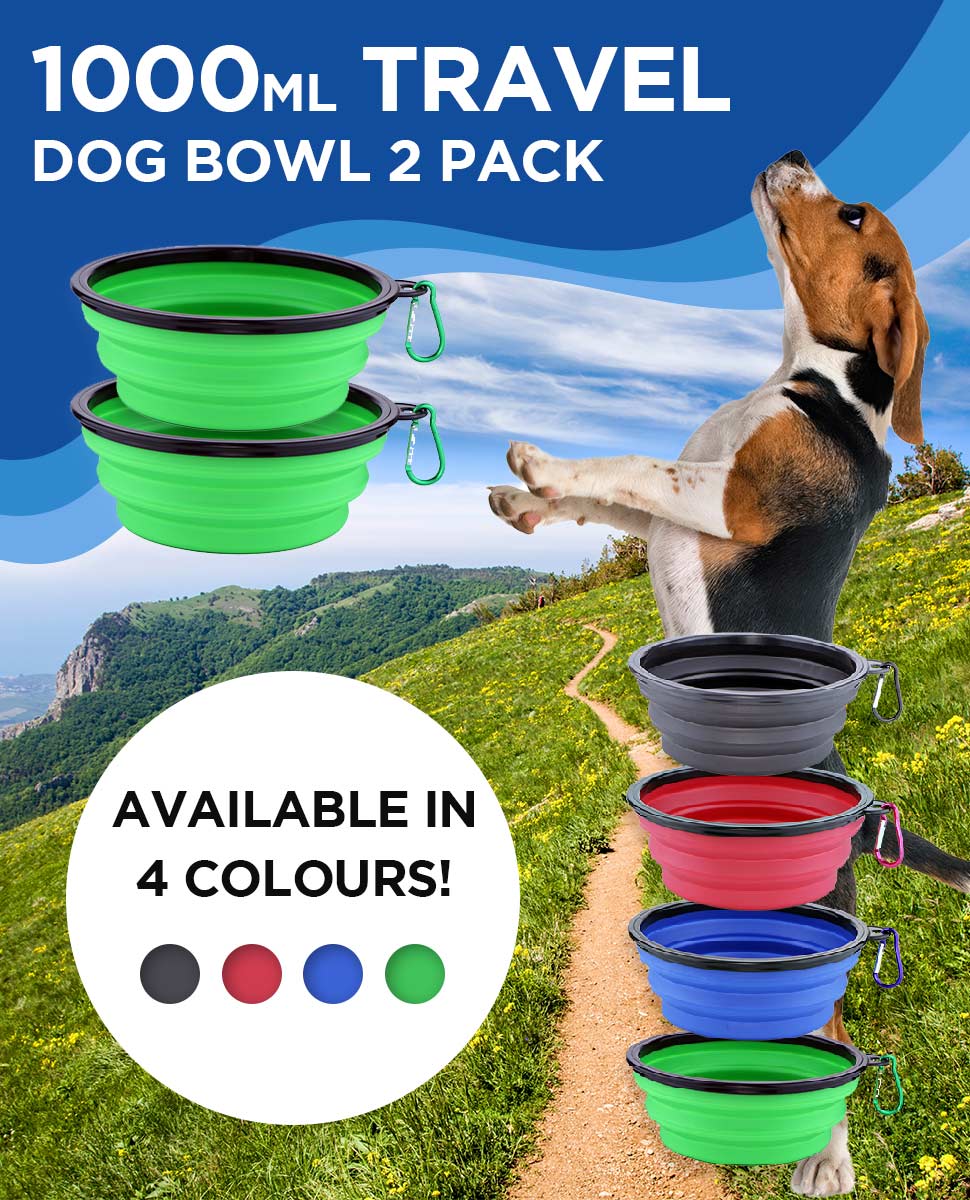 1000ml Travel Dog Bowls 2 Pack