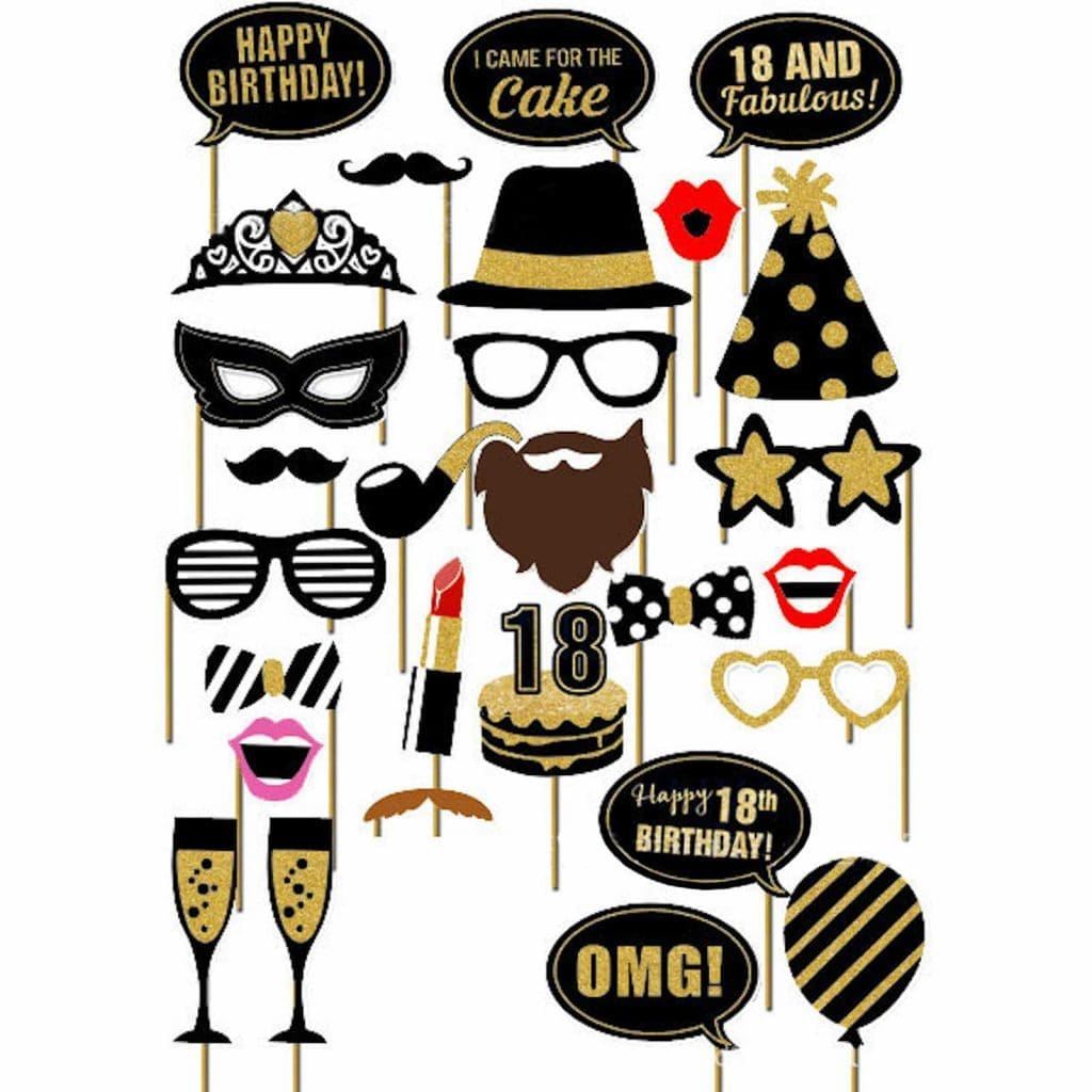18th Birthday Party Photo Booth Props EcoBargains