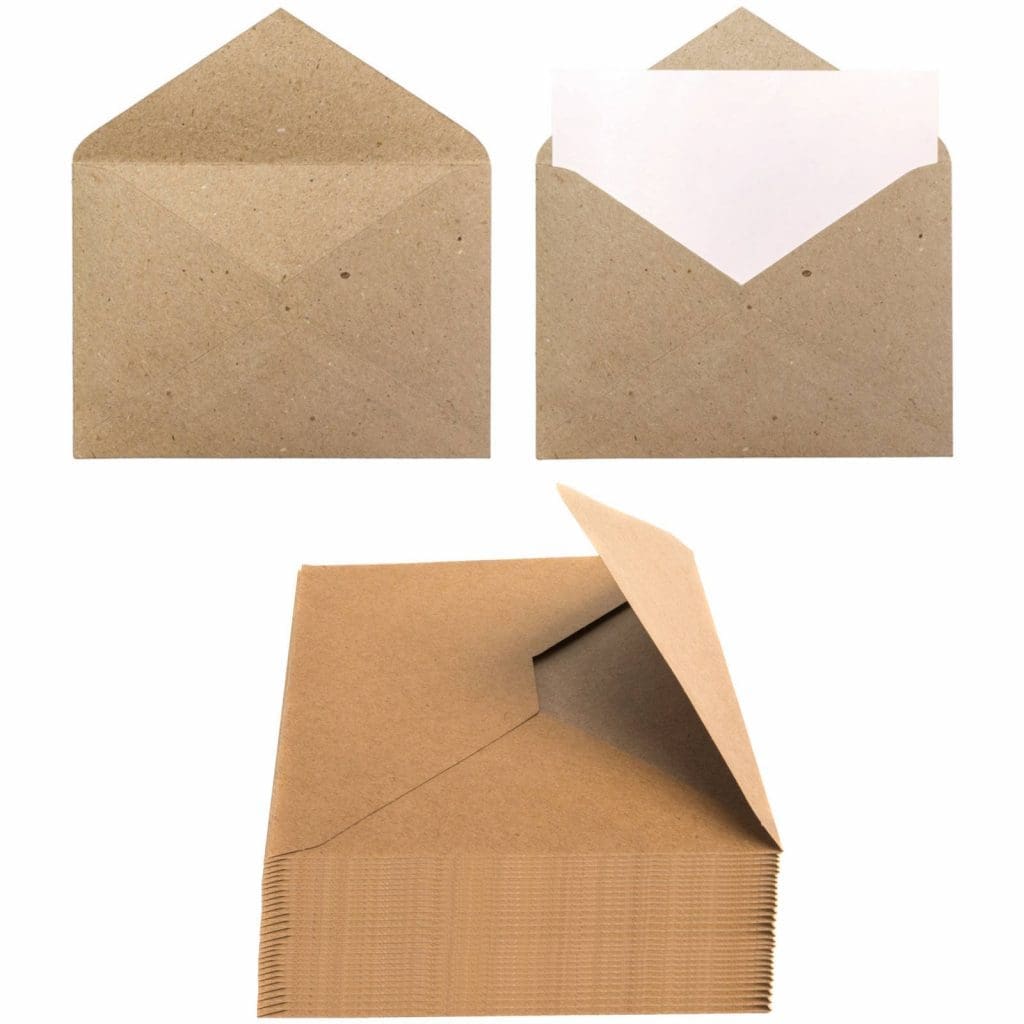 100 Brown Kraft Paper Envelopes - Size i6 (125 x 175mm) - EcoBargains
