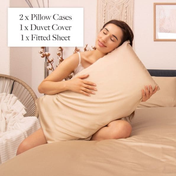 Bamboo Bedding set includes 2 pillow cases, 1 duvet cover, and 1 fitted sheet