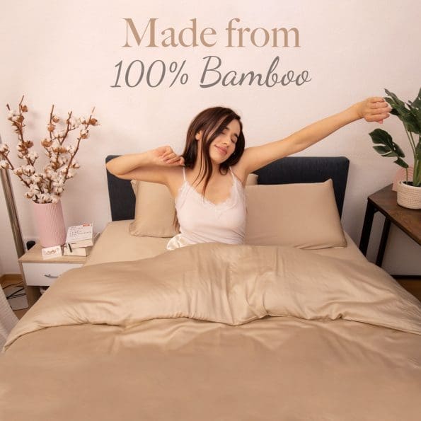 Bedding set made from 100% bamboo fabric
