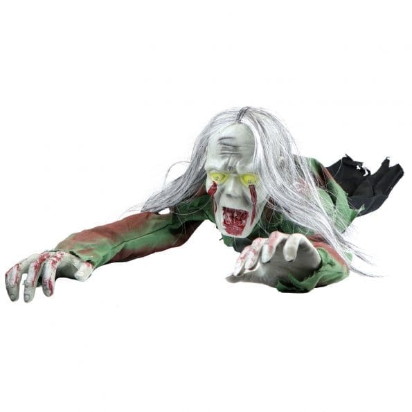 crawling zombie white background view